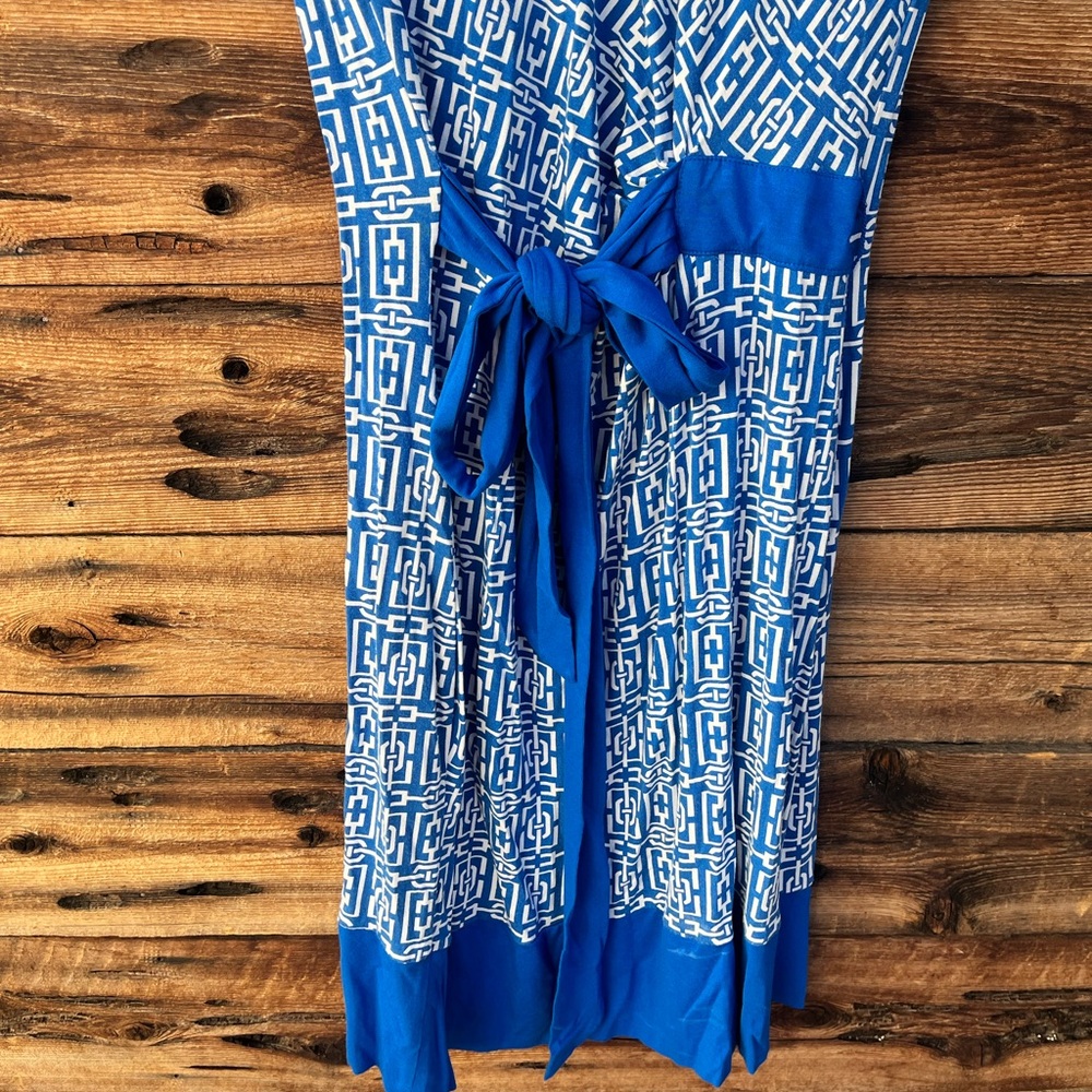 NEW YORK & COMPANY | Blue Patterned Dress M - Picture 3 of 8